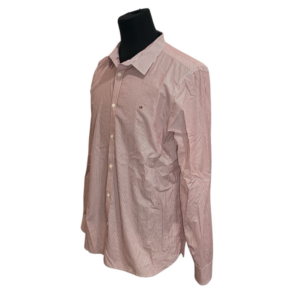 Calvin Klein Men’s Pink Striped Dress Shirt Long Sleeve Button Up Size XL - Picture 2 of 5